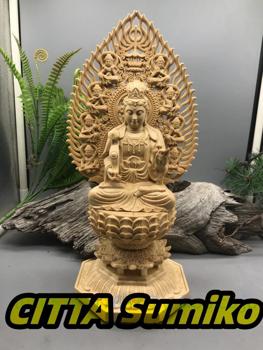 普賢菩薩 座像 彫刻工芸品 木製仏像 仏教美術 極上品 開運風水 精密細工拍卖