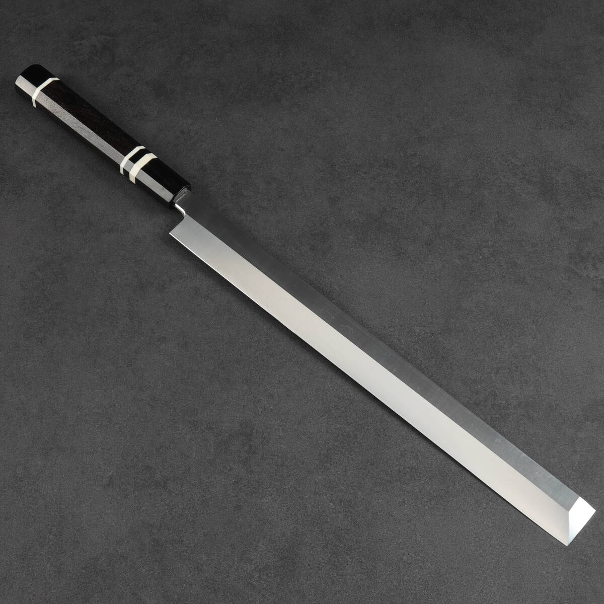 6131 激レア 蛸引包丁 タコ引き 尺一 刺身包丁 和包丁 真空焼き入れサブゼロ処理 黒檀黒水牛角白三本巻八角柄拍卖