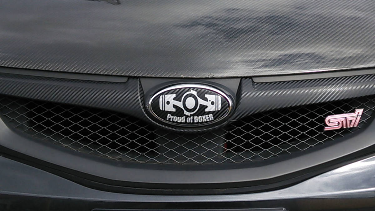 ボクサーエンジン カーボンエンブレムステッカー GRB GRF インプレッサ STI スバル 前後セット※サイズ変更可拍卖