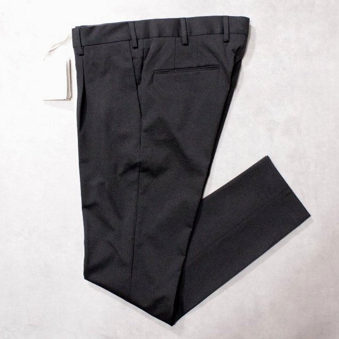 DEVORE incipit★新品3.5万円程度 デヴォレ インチピット 伸縮ウエスト仕様のブラック無地コットンジャージー1Pパンツ 50拍卖