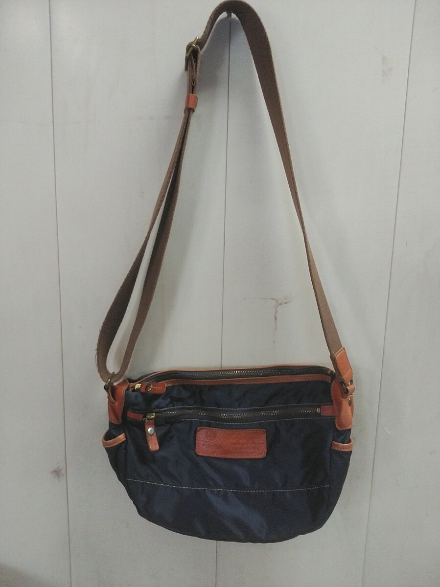 レターパックP/フォルナ Folna ショルダーバッグ【 30×19×マチ8.5cm 】中古品 紺系拍卖