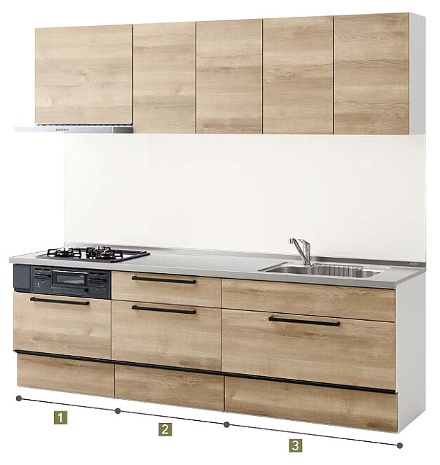 ★クリナップ システムキッチン 67%OFF★『ラクエラ』2550mm・サイレントレール拍卖