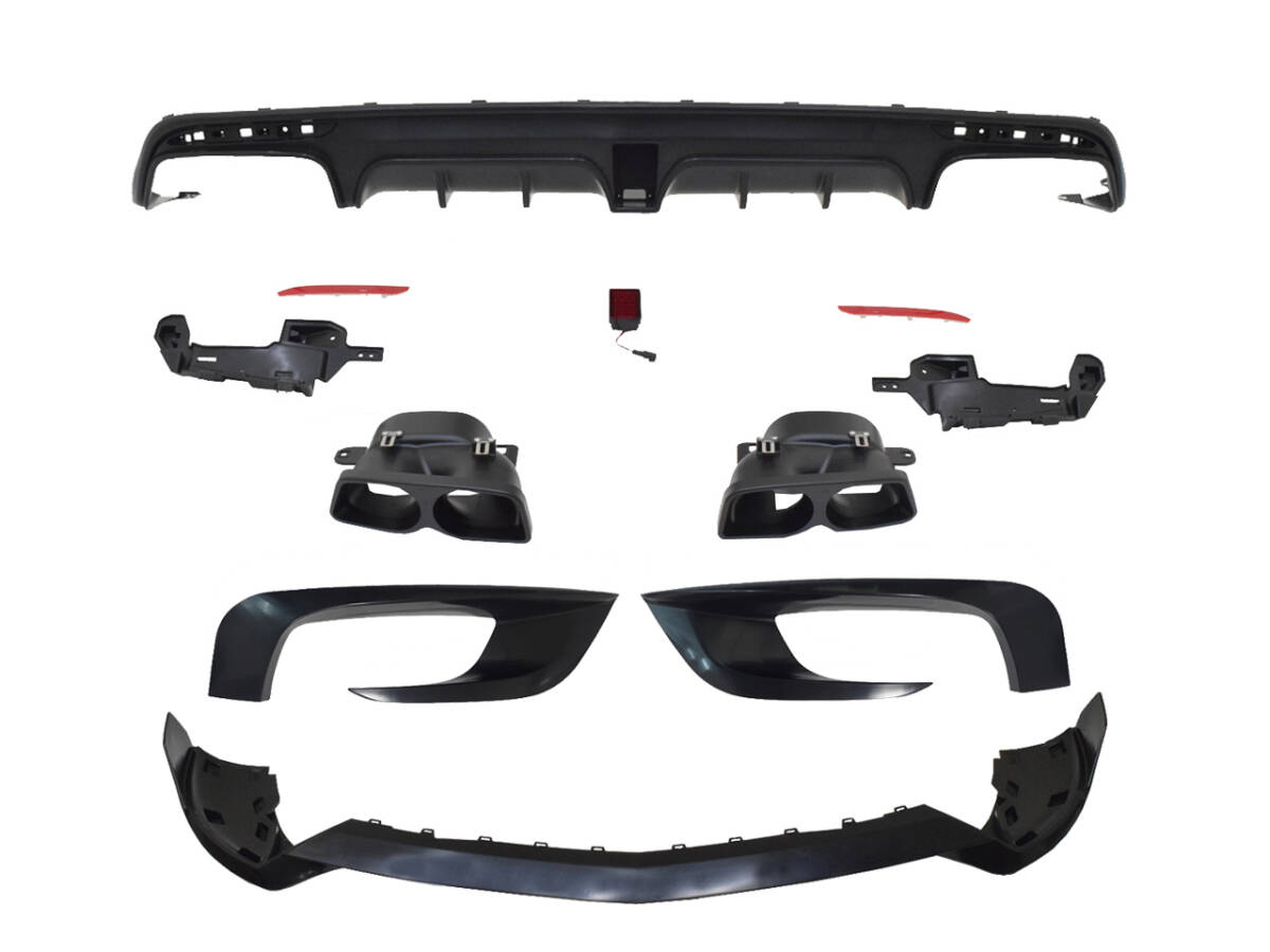 明日着 W222 フロント リップ ダクト リア ディフューザー 未塗装 マフラーカッター 前期 S63/S65対応 ベンツ Sクラス 外装 パーツ エアロ拍卖