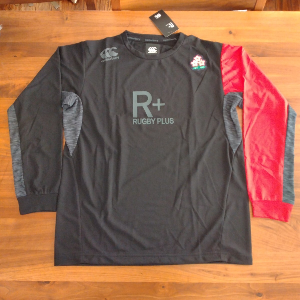 《未使用》カンタベリー canterbury NO. R40019JH JAPAN L/S WORKOUT TEE SIZE M COL. 19 ワークアウト 長袖Tシャツ ブラック 日本代表拍卖