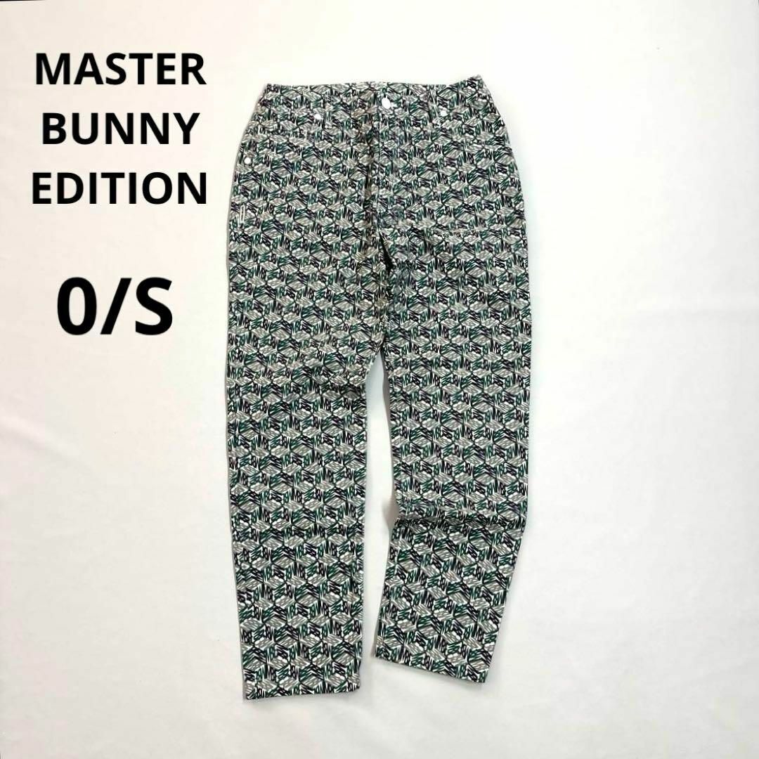 マスターバニーエディション 0/S ロングパンツ 総柄 ロゴ グリーン系 春夏 MASTER BUNNY EDITION PEARLYGATES拍卖