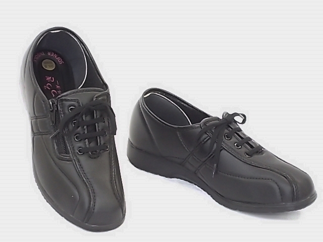 超軽量 くつろぎエルダー 326(323) 23.5cm 黒 ヒモ式 ファスナー付 かかとが踏める拍卖