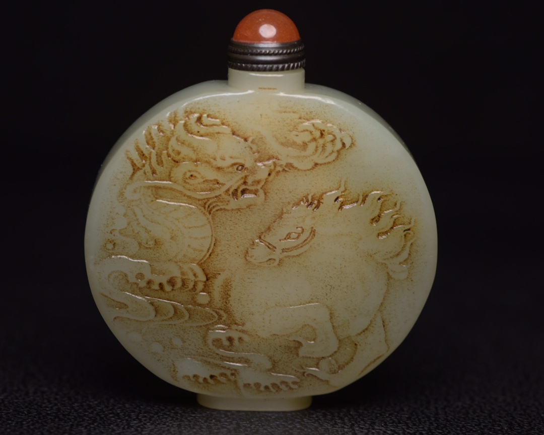 旧蔵 清 玉彫 和田玉 鼻キセル 極細工 中国古玩 古美術 骨董品 202-17拍卖