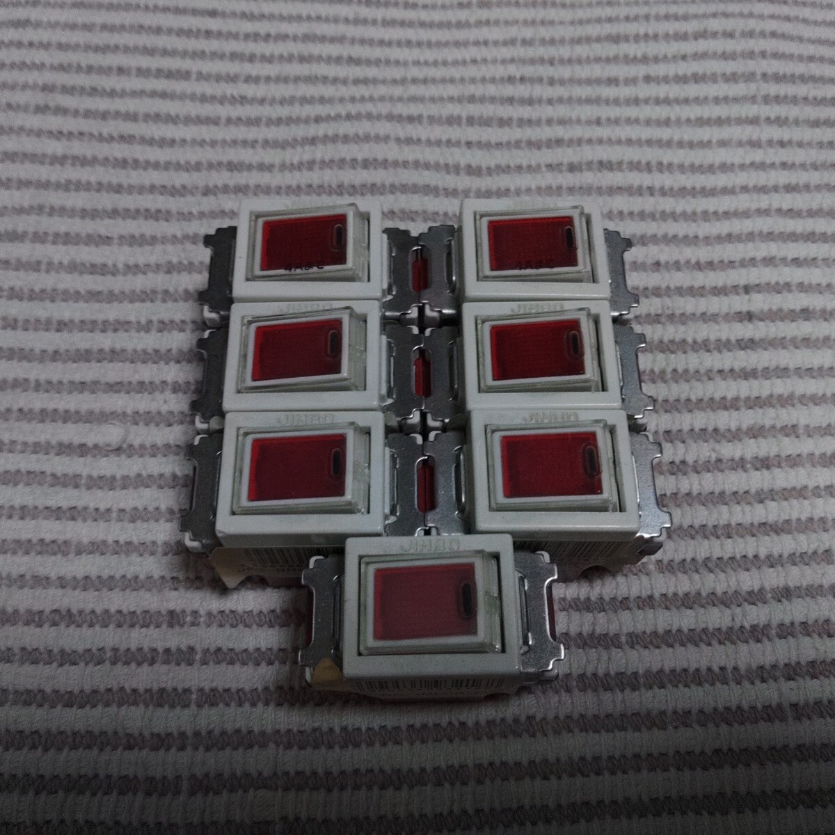 神保 JEC-BN-1MLCR-PW チェック用オーロラマーク片切スイッチ 新古 7個拍卖