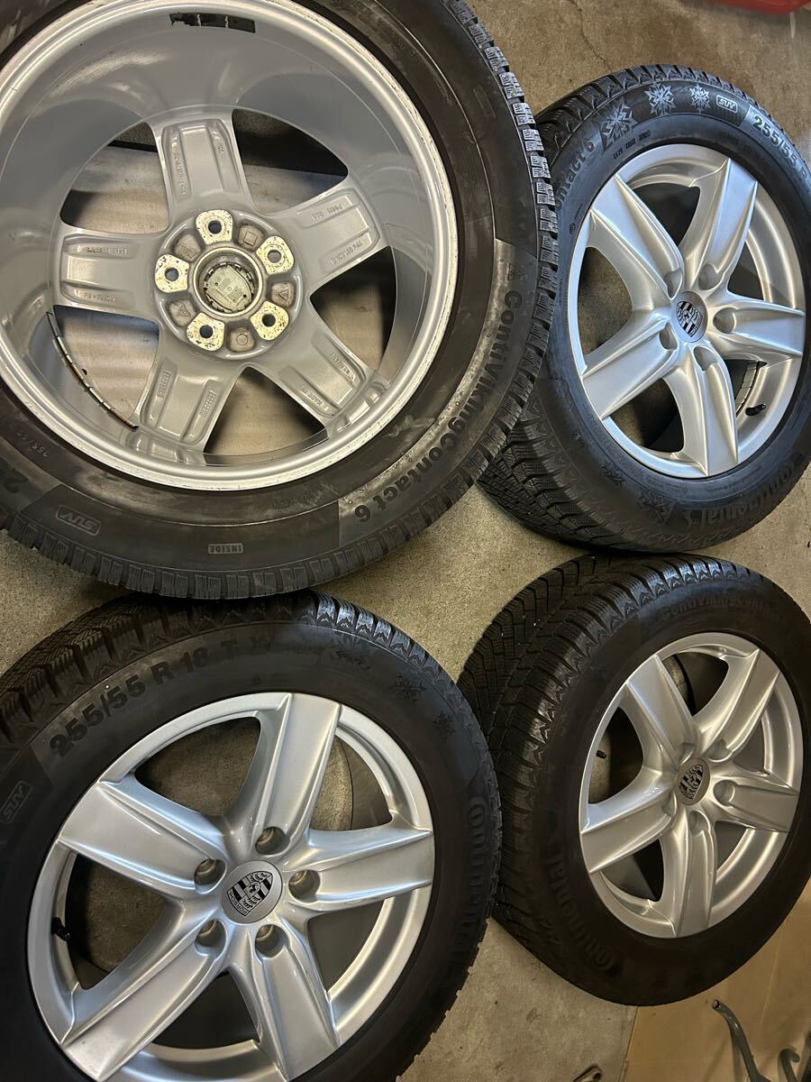 ★ポルシェ カイエン 4本 PCD130 8J+53 スタッドレス コンチネンタル コンタクト6 255 55 18(18年)×4 (0205)拍卖