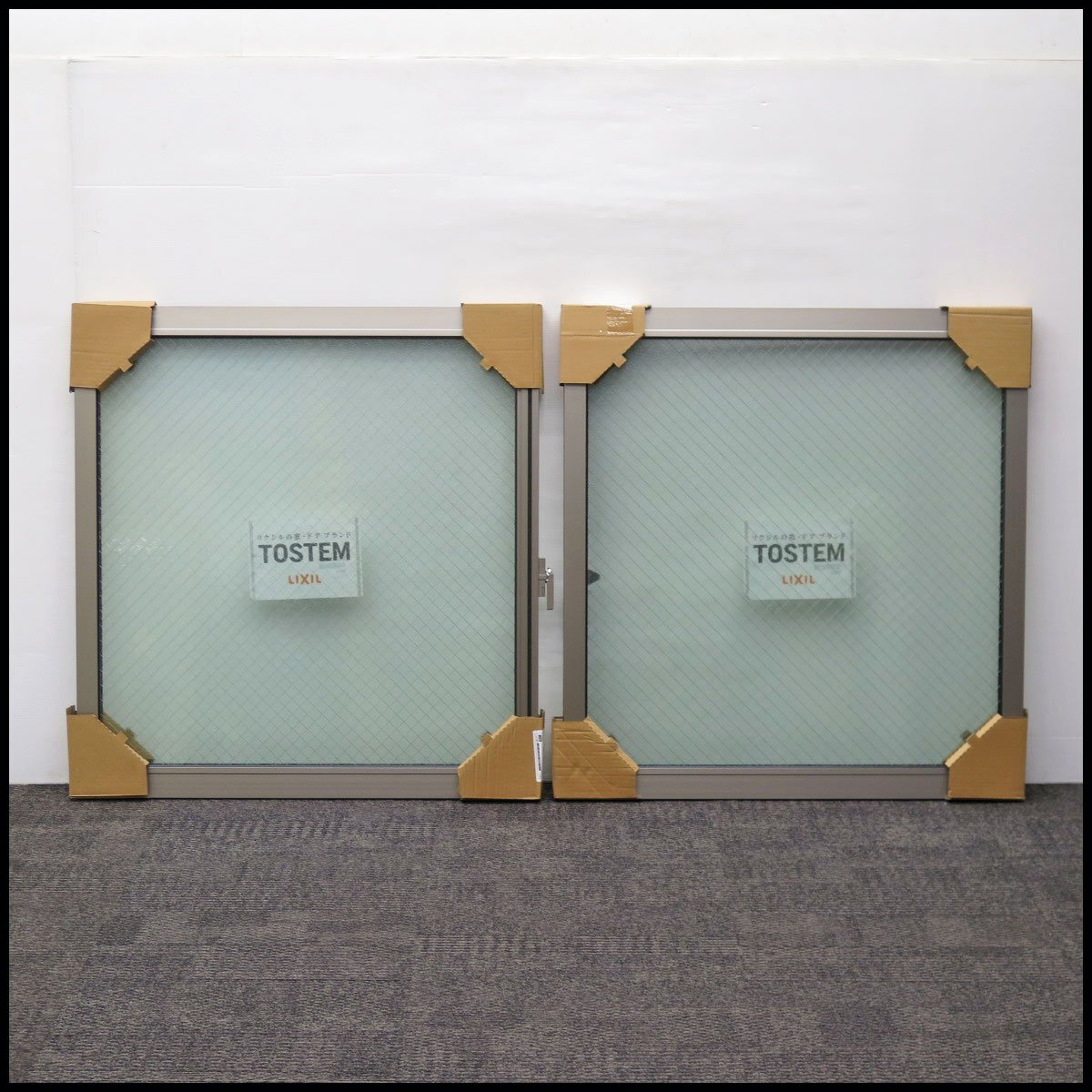 ●B) 未使用! 左右2枚セット LIXIL TOSTEM 防火戸 FG-A 単体引違い窓 半外付け 【サッシ付属無し】 K-162092-AMHJ 半外障子16209拍卖