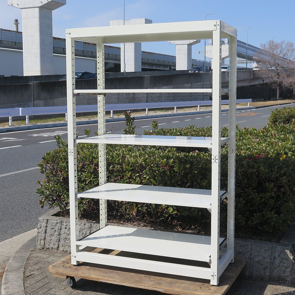 △J) 引取限定 美品 サカエ 4段 スライドラック 棚 幅1250mm×奥行570mm ボルトレスタイプ 中量棚?/スチール棚/スチールラック/SAKAE拍卖