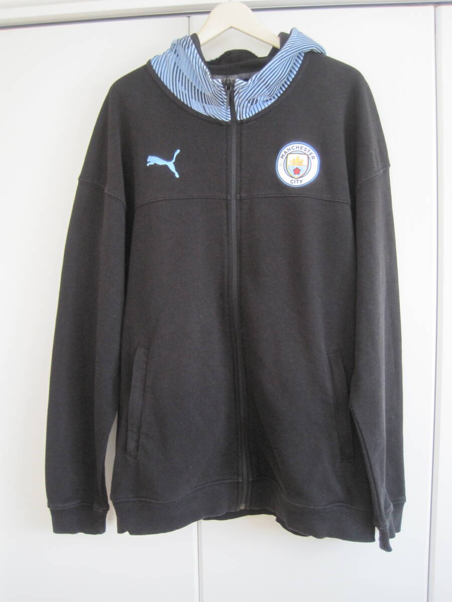 PUMA プーマ MANCHESTER CITY マンチェスターシティ スウェット ドロップショルダー ハイネックパーカー L拍卖