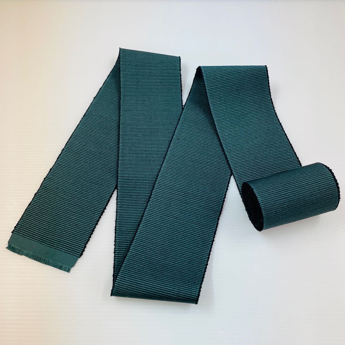 【角帯】高澤織物 メンズ 着物用 男性用 男物 着物帯 浴衣帯 日本製 長期保管品 緑色 深緑色 青色 紺色 #0263-044Y3拍卖