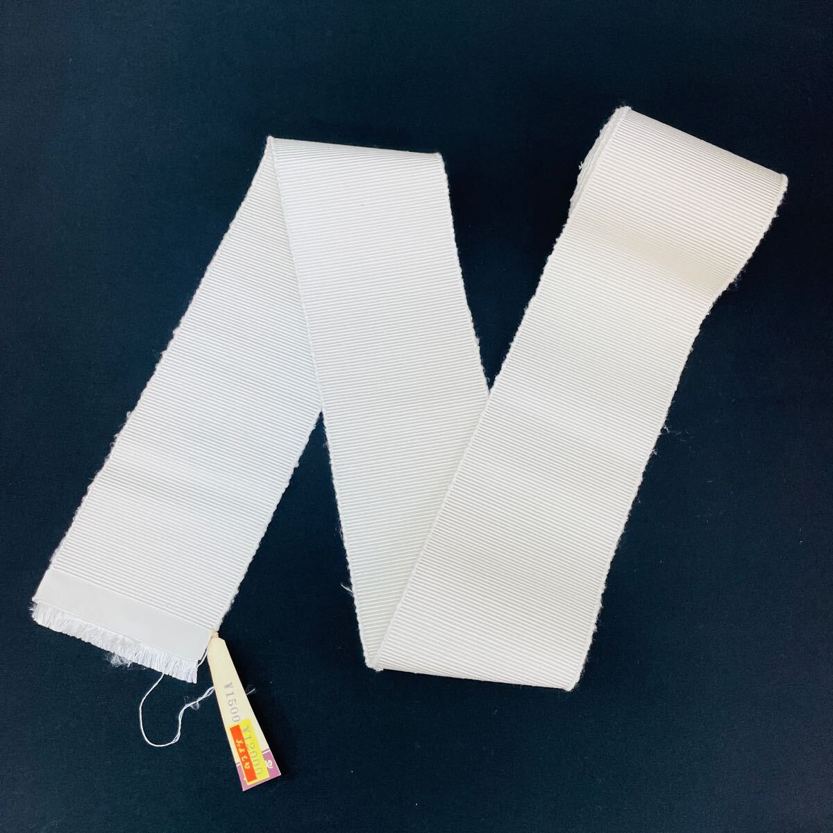 【角帯】タグ付き 元値12000円 高澤織物 メンズ 着物用 男性用 男物 着物帯 浴衣帯 日本製 長期保管品 白色 クリーム色 白 #0263-036Y3拍卖