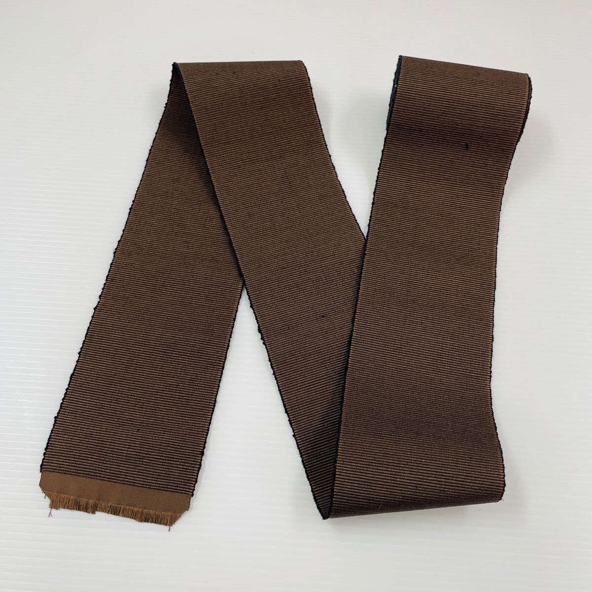 【角帯】高澤織物 メンズ 着物用 男性用 男物 着物帯 浴衣帯 日本製 長期保管品 ブラウン ブラウン系 茶色 焦茶色 #0263-018Y3拍卖