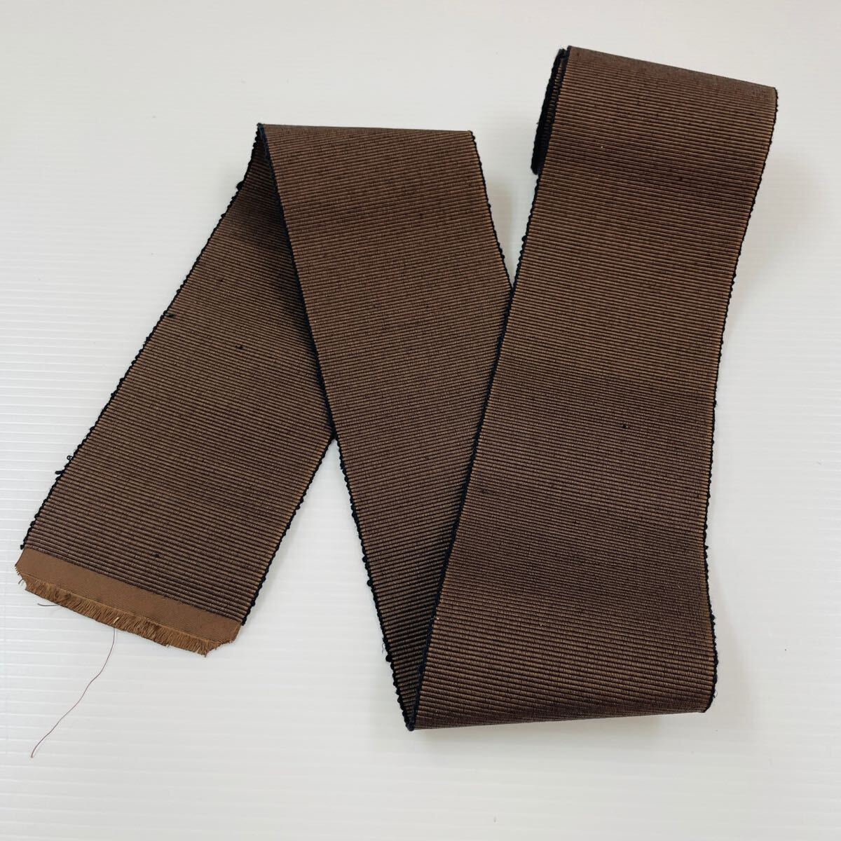 【角帯】高澤織物 メンズ 着物用 男性用 男物 着物帯 浴衣帯 日本製 長期保管品 茶色 焦茶色 ブラウン ダークブラウン #0263-017Y3拍卖