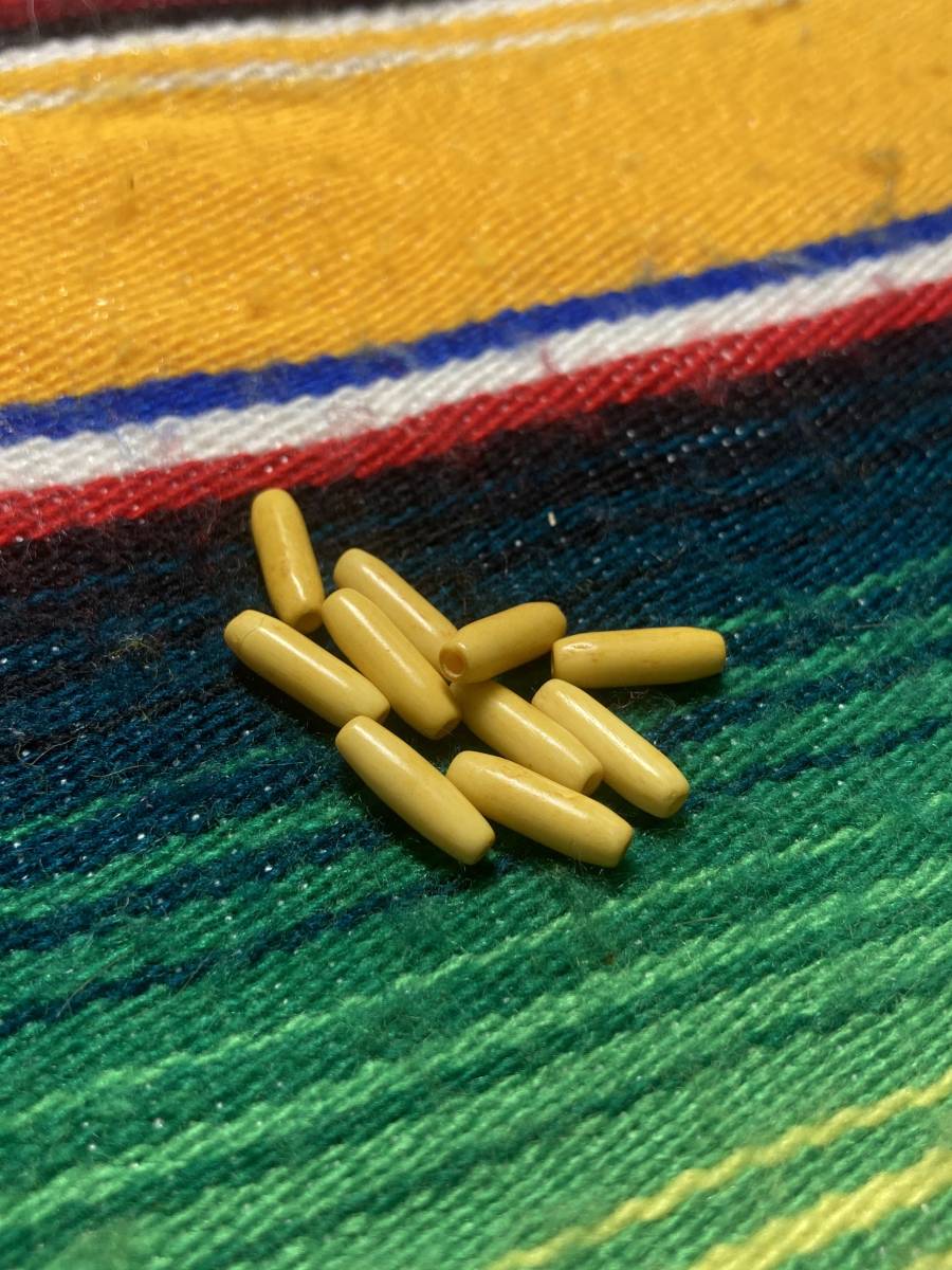 バッファローホーンビーズアンティック 4mm幅 1.25cm 50個セット ネイティブアメリカン インディアンジュエリー レザークラフト拍卖