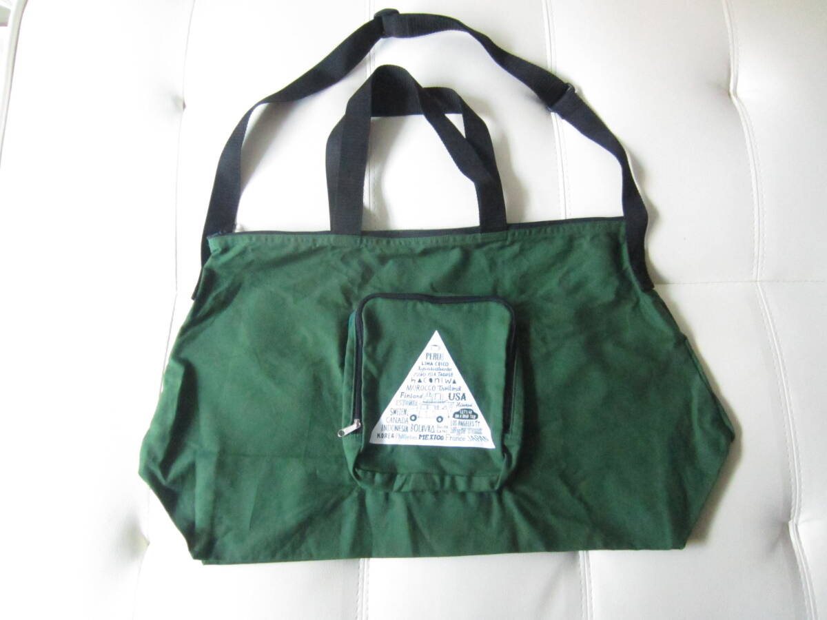 ★【送料込み】旅行に最適!「フェリシモ」キャリーバッグに装着できる 折りたたみ トラベルバッグ(グリーン)★拍卖