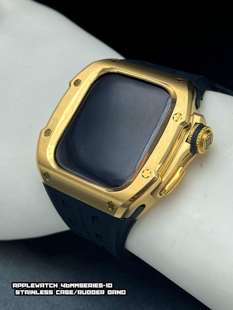 46mm Apple Watch Series 10 ステンレスケース ラバー アップルウォッチ 拍卖