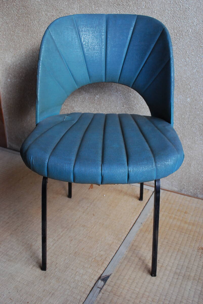 X78小振りで素晴らしい昭和のGoodデザイン 椅子 超お洒落◇カフェ チェア◇昭和モダン◇鉄脚◇アンティーク◇小さ目で可愛い◇直接引取歓迎拍卖