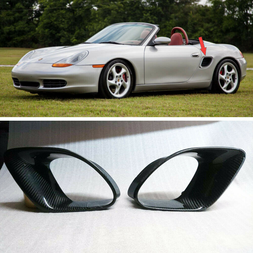 1997-2004 ポルシェ ボクスター986 本物のカーボン エアインテークサイドダクト エア ダクト カバー 左右セット エアロ拍卖