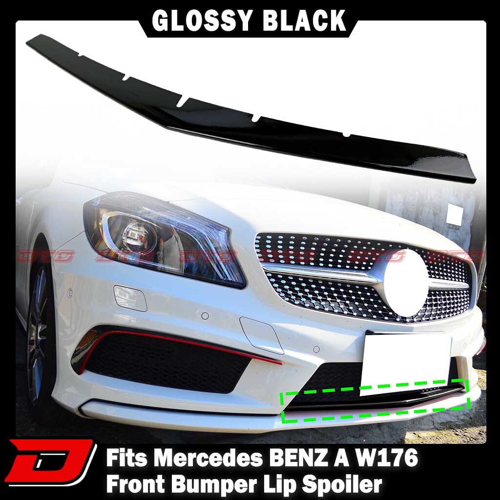 塗装込み 2014-2015 ベンツ Aクラス W176 AMG専用 前期 フロント リップ カバー P.Pの材質 艶有黒塗装済 Piano Black拍卖