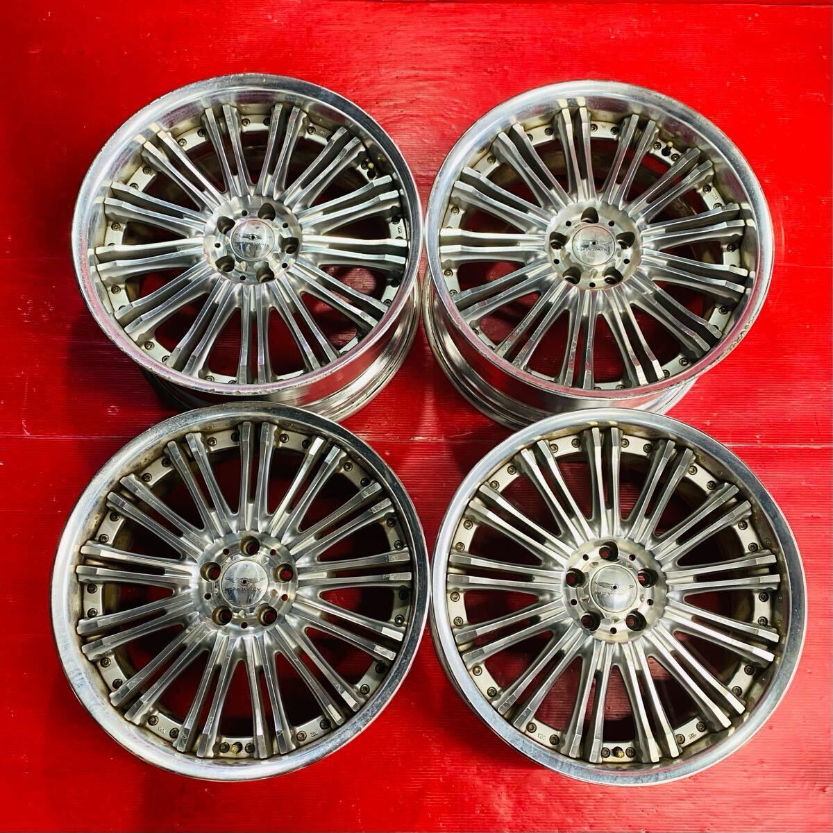 WALD レノヴァティオ WD-R12サイズ 20×8.5JJ/9.5JJ PCD114.3 H5 OFF +33 ハブ径約73mm 傷汚れあり 4本セット拍卖