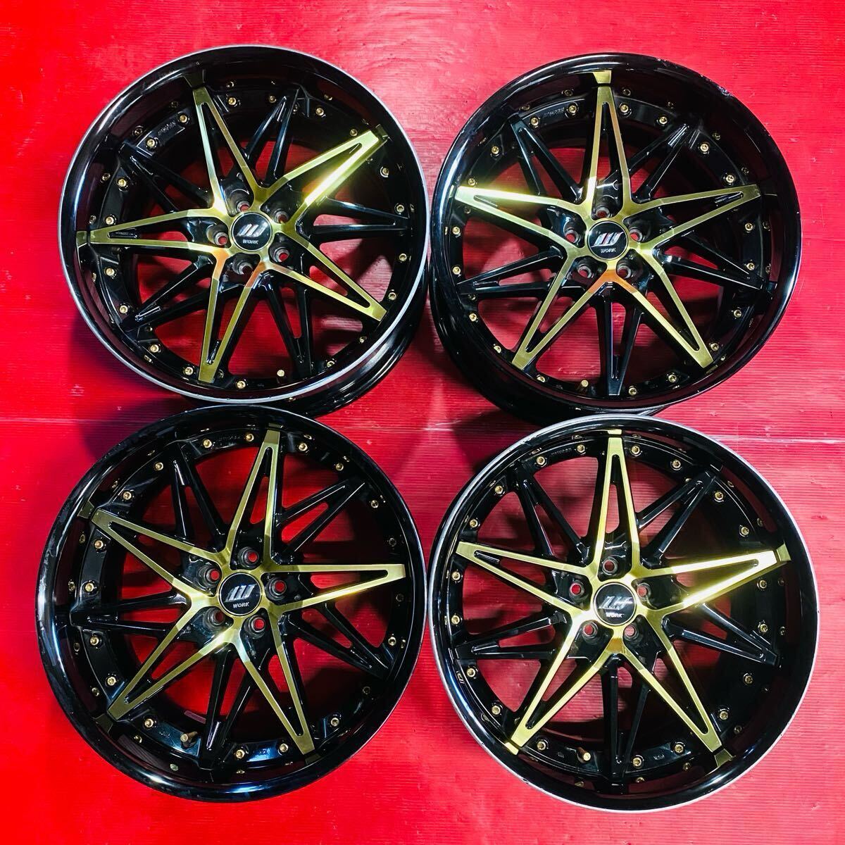 WORK シュバートSG1 19×9.5J PCD100 H5 OFF +35 ハブ径約59mm 傷汚れあり 4本セット拍卖