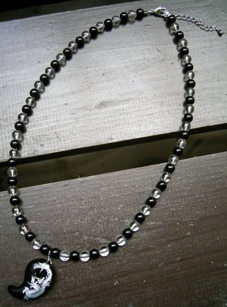 龍彫オニキス(銀)xオニキスx水晶ネックレス 天然石 パワーストーン拍卖