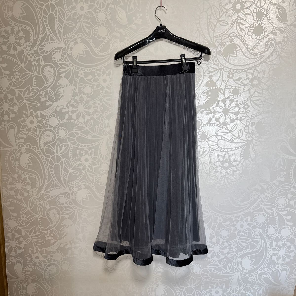 RAY CASSIN W後ゴム ネットプリーツスカート ロング拍卖