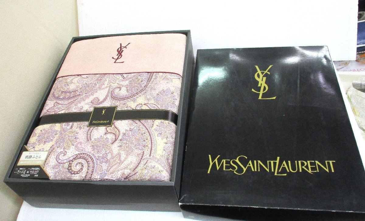 ★ 99430 肌掛布団 イブサンローラン 幅140x長さ190cm 箱汚れ 未使用 ★拍卖