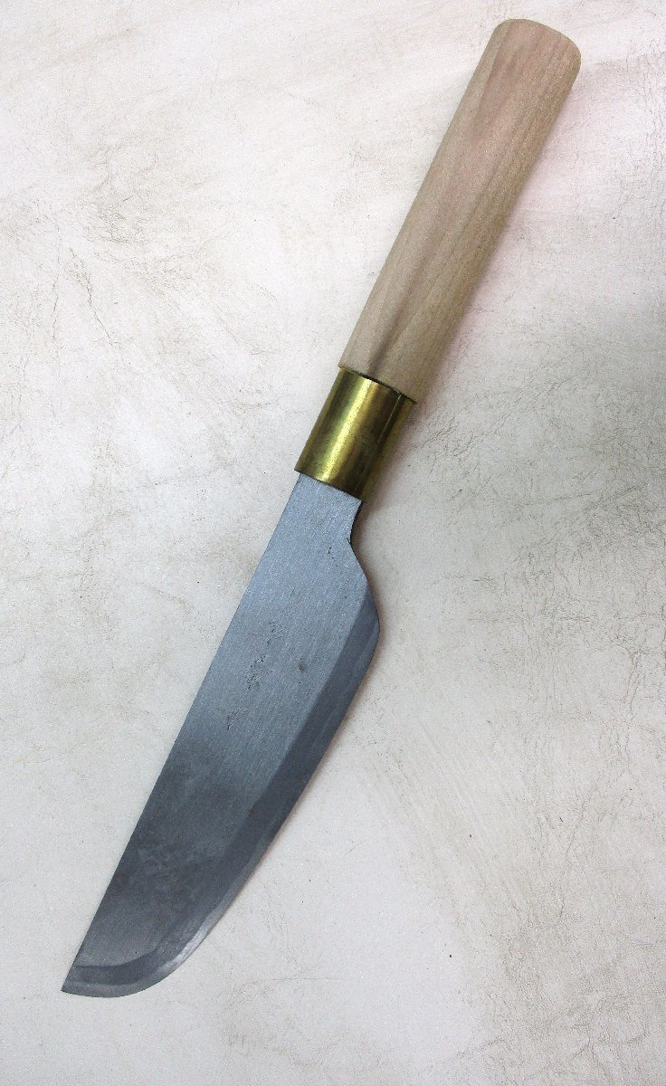 ★ 96090 弁慶作 包丁 特殊包丁 薄造り 薄刃 右反り 全長29cm 刃長15cm 長期保管品 未使用 ★拍卖