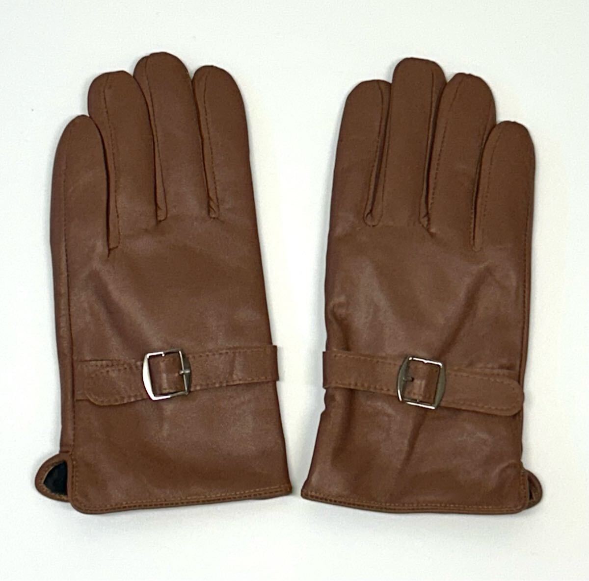 新品★手袋 一枚革 メンズ レザー 革手袋 レザーグローブ 裏起毛 ブラウン拍卖
