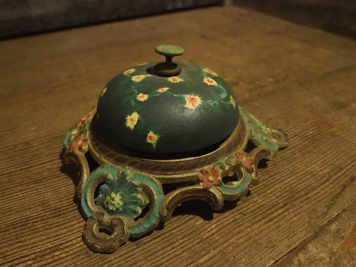 【フランス蚤の市トールペイント呼び鈴】チャイム骨董インテリアドアベルオーダー玄関ベルレジスター古道具アンティークインダストリアル拍卖