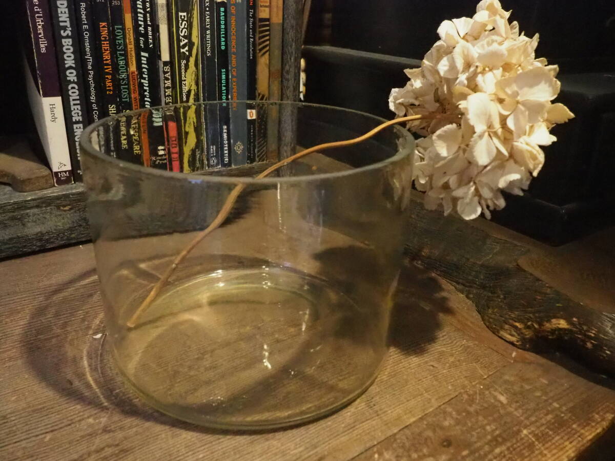 【ガラス金魚鉢 小】めだか鉢インテリア猫瓶ガラス瓶アンティーク昭和レトロ古道具キャンディポットガラス花入ガーデニングドライフラワー拍卖