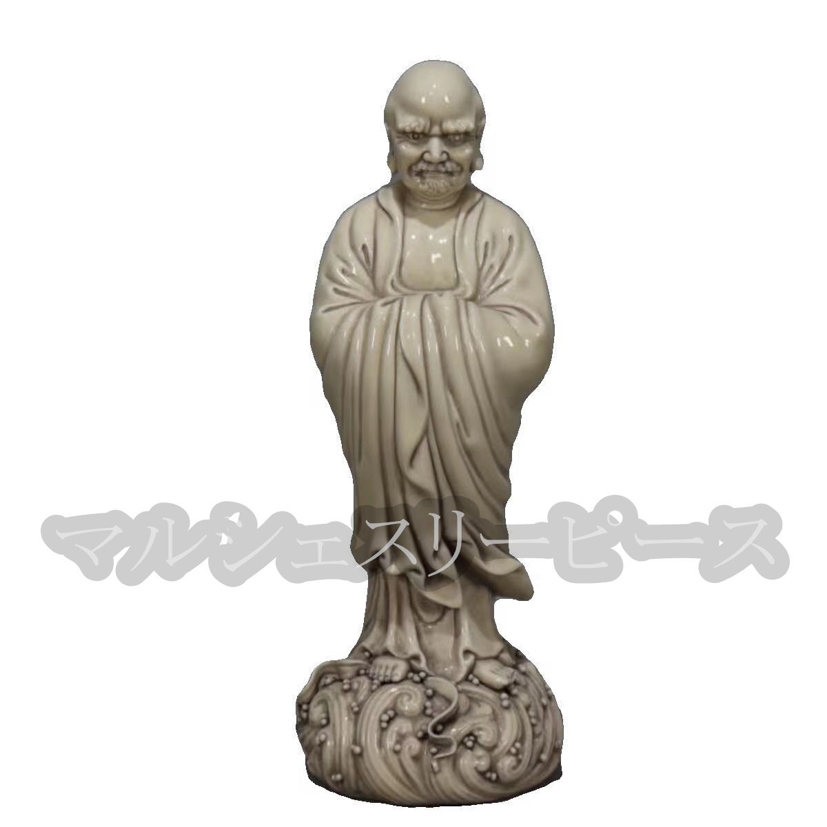 万 徳化窯 何朝宗作 白磁 達磨大師像 アンティーク 陶磁器 置物 明 収蔵品拍卖