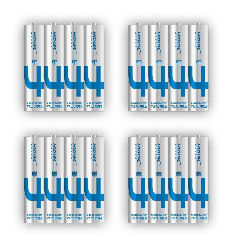 即決◆新品◆送料無料HIDISC HDLR03/1.5V4Px4パック アルカリ 乾電池 単4形 4本パックx4=計16本/メール便拍卖