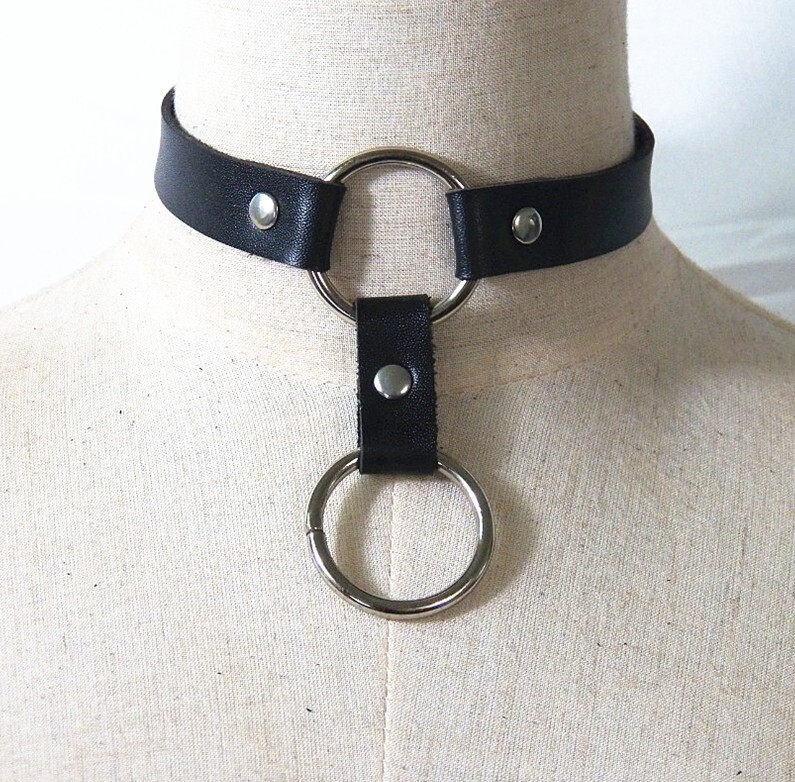 送料無料 ダブル リング チョーカー ネックレス ロック パンク ゴスロリ ゴシック スマアク拍卖