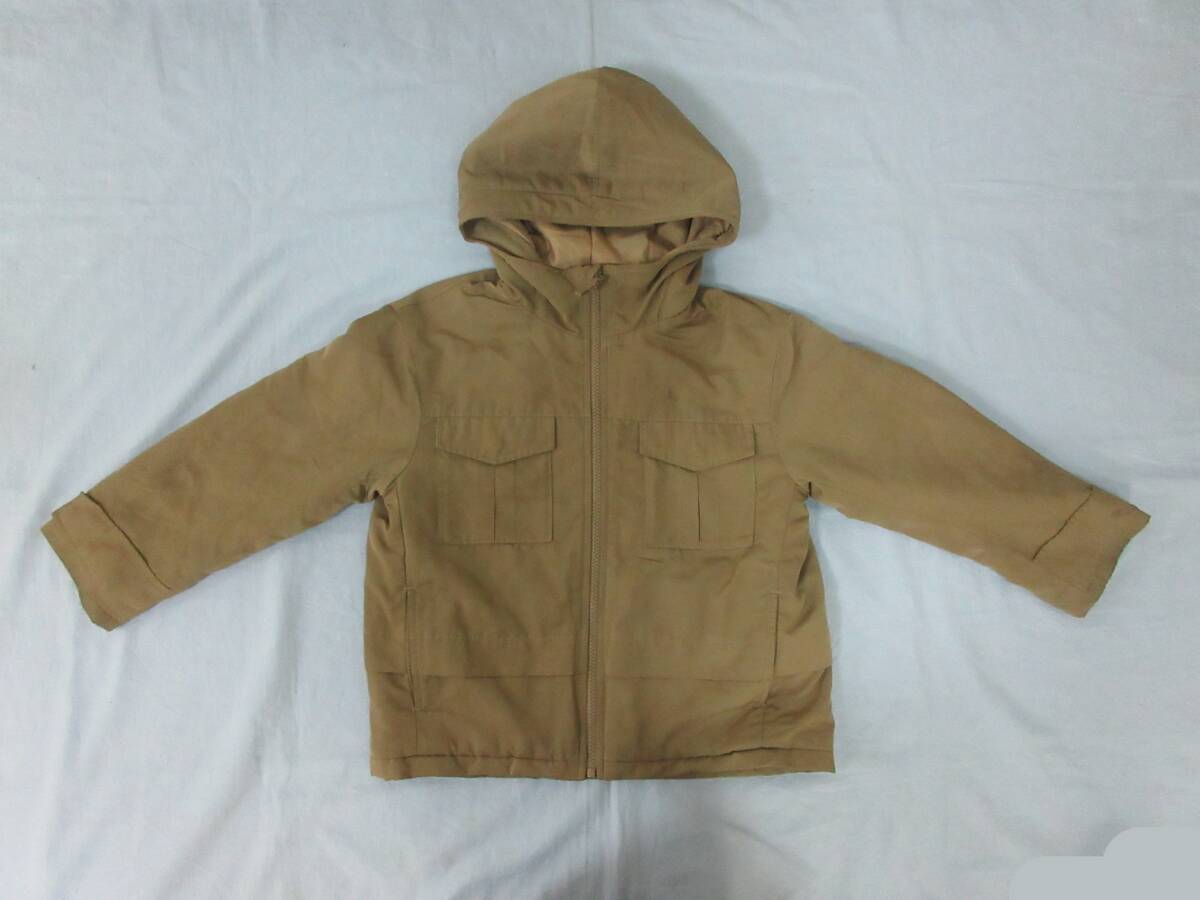( す-P3-8023 )UNIQLO ユニクロ ウォームパデットパーカ ジャケット ベージュ ブラウン キッズ 子供 130 男女兼用 112-443324 中古拍卖