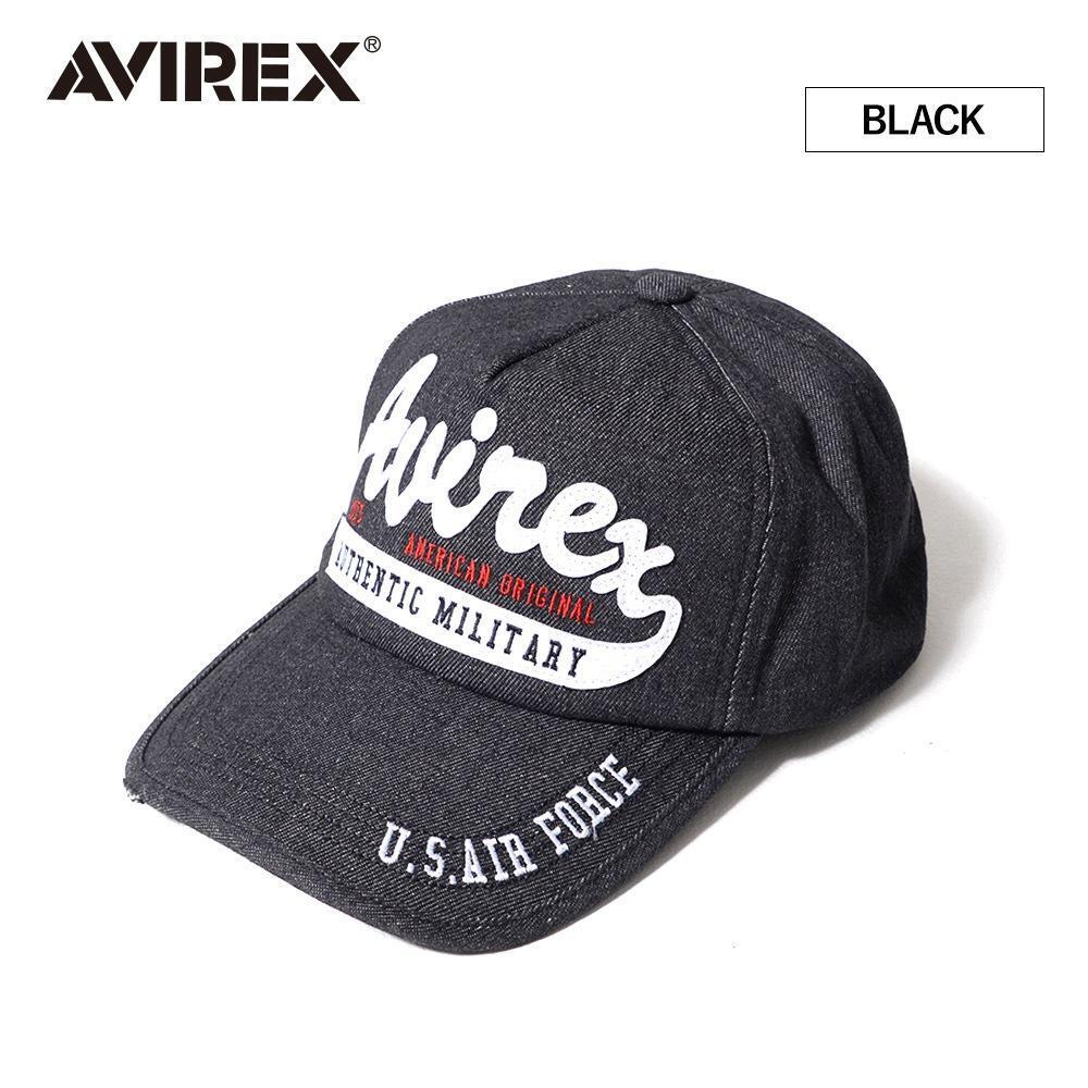 AVIREX(アヴィレックス)デニムキャップ ブラック フリーサイズ★新品 送料無料★帽子 メンズ レディース ミリタリー アメカジ 569142拍卖