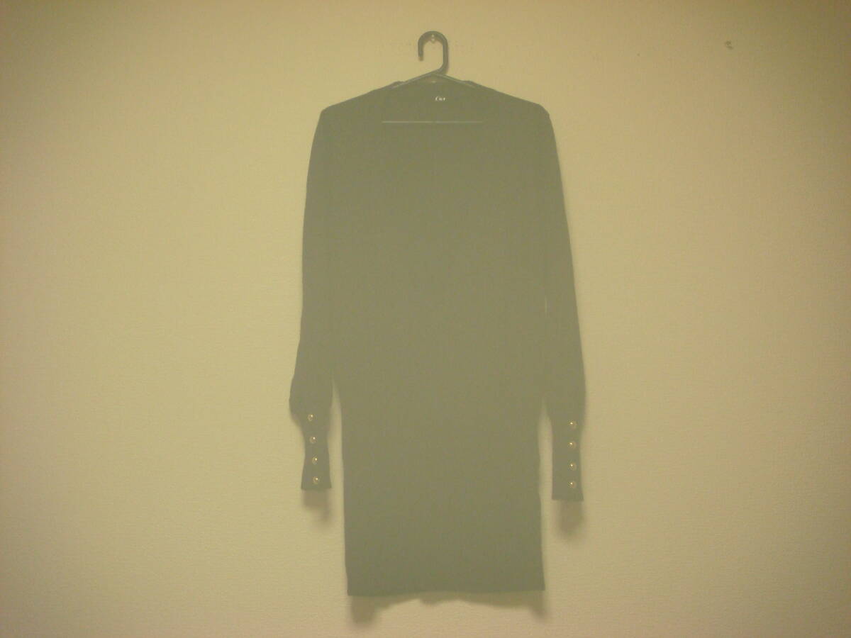 Cier ラメニット 金ボタン付き ワンピース 茶系 美品拍卖