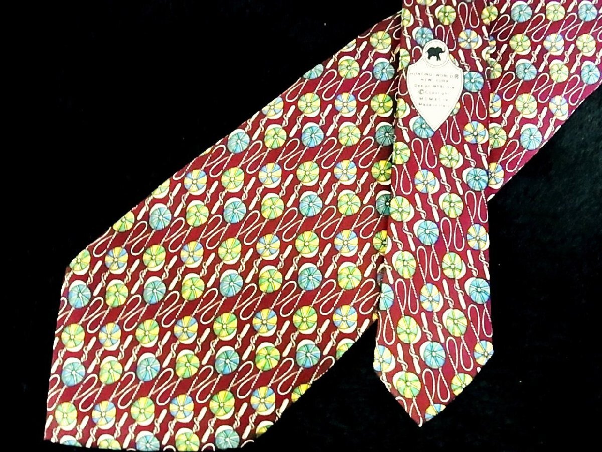 ♪今週の特売980円~♪3756♪良品【Hunting World】ハンティングワールド【装飾 柄】ネクタイ♪拍卖