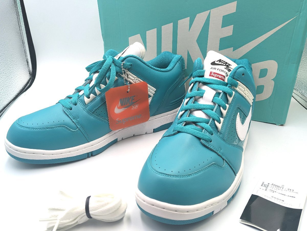 未使用品 シュプリーム ナイキ SB AF2 エアフォース2 ロー 29cm ニューエメラルド AA0871-313 デッドストック拍卖