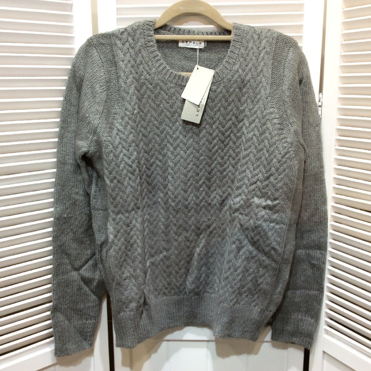 【値下げ】未使用☆LEPSIM レプシィム レディース セーター L グレー拍卖
