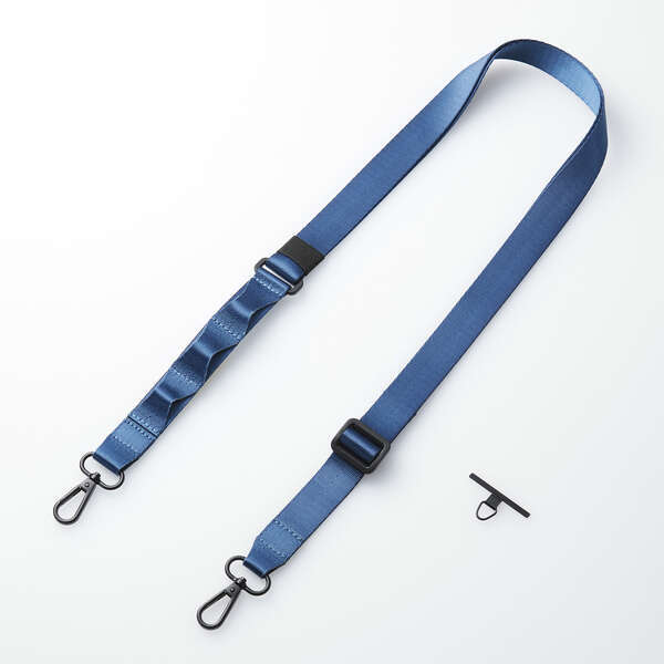 スマートフォン用ショルダーストラップ 幅広フラットタイプ ベルト幅が25mmと太めでどんなファッションや動きにも馴染む: P-STSDH1FLPNV拍卖