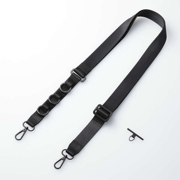 スマートフォン用ショルダーストラップ 幅広フラットタイプ ベルト幅が30mmと太めでカラビナが3つ付属: P-STSDH1FLPCBK拍卖