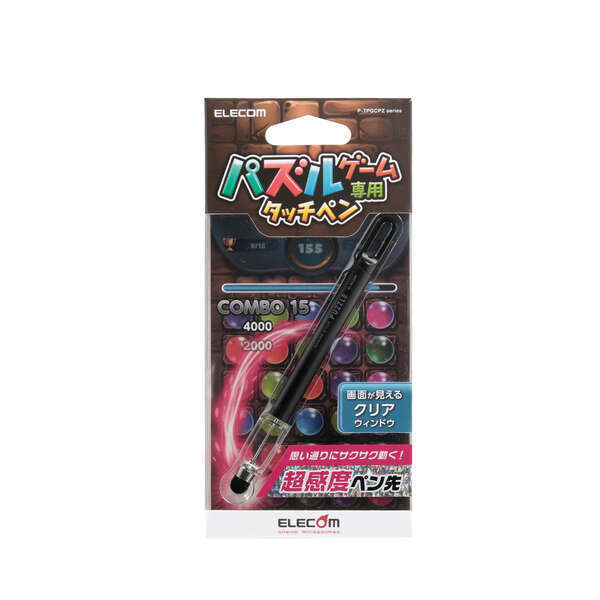 ゲーミングタッチペン パズルゲームに最適!ペン先に高密度ファイバーチップ採用、超感度を実現して思い通りに操作可能: P-TPGCPZBK拍卖