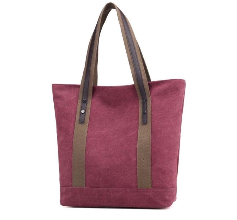 人気品新品少数入荷 帆布キャンバス トートバッグ持ち手も太めで丈夫A4サイズも楽々OK鞄ブラック男女兼用ユニセックス 4色パープルコーヒー拍卖