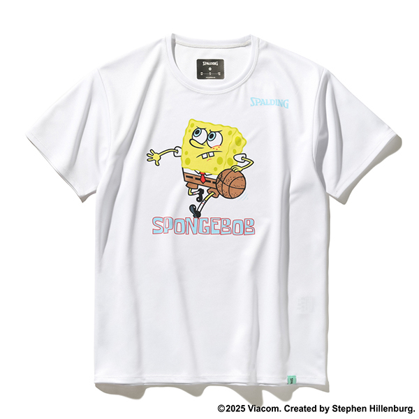 スポルディング ジュニア Tシャツ スポンジ・ボブ ドリブル 140 ホワイト SPALDING 新品 未使用拍卖