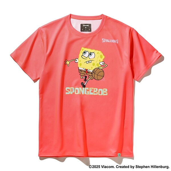スポルディング ジュニア Tシャツ スポンジ・ボブ ドリブル 160 コーラル SPALDING 新品 未使用拍卖